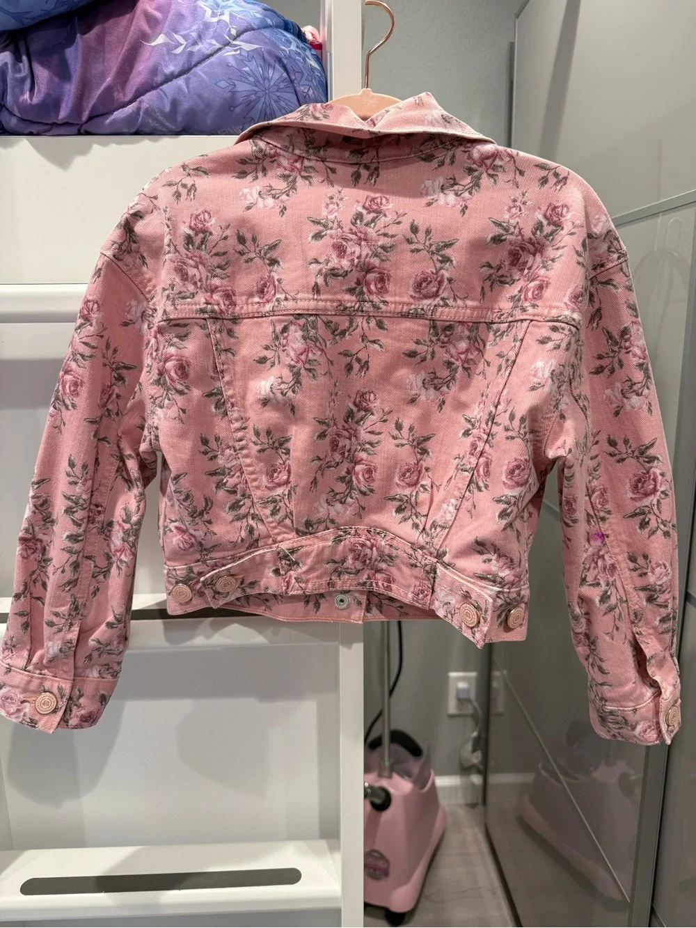 GAP Pink Floral Denim Jacket for Kids